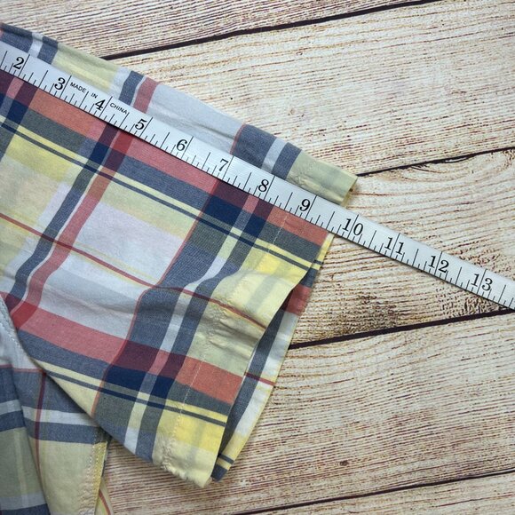 LL Bean Mens L Plaid Short Sleeve Shirt Slightly Fitted 100% Cotton Multi - Picture 4 of 9